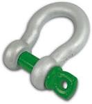 Galvanised green pin bow shackle